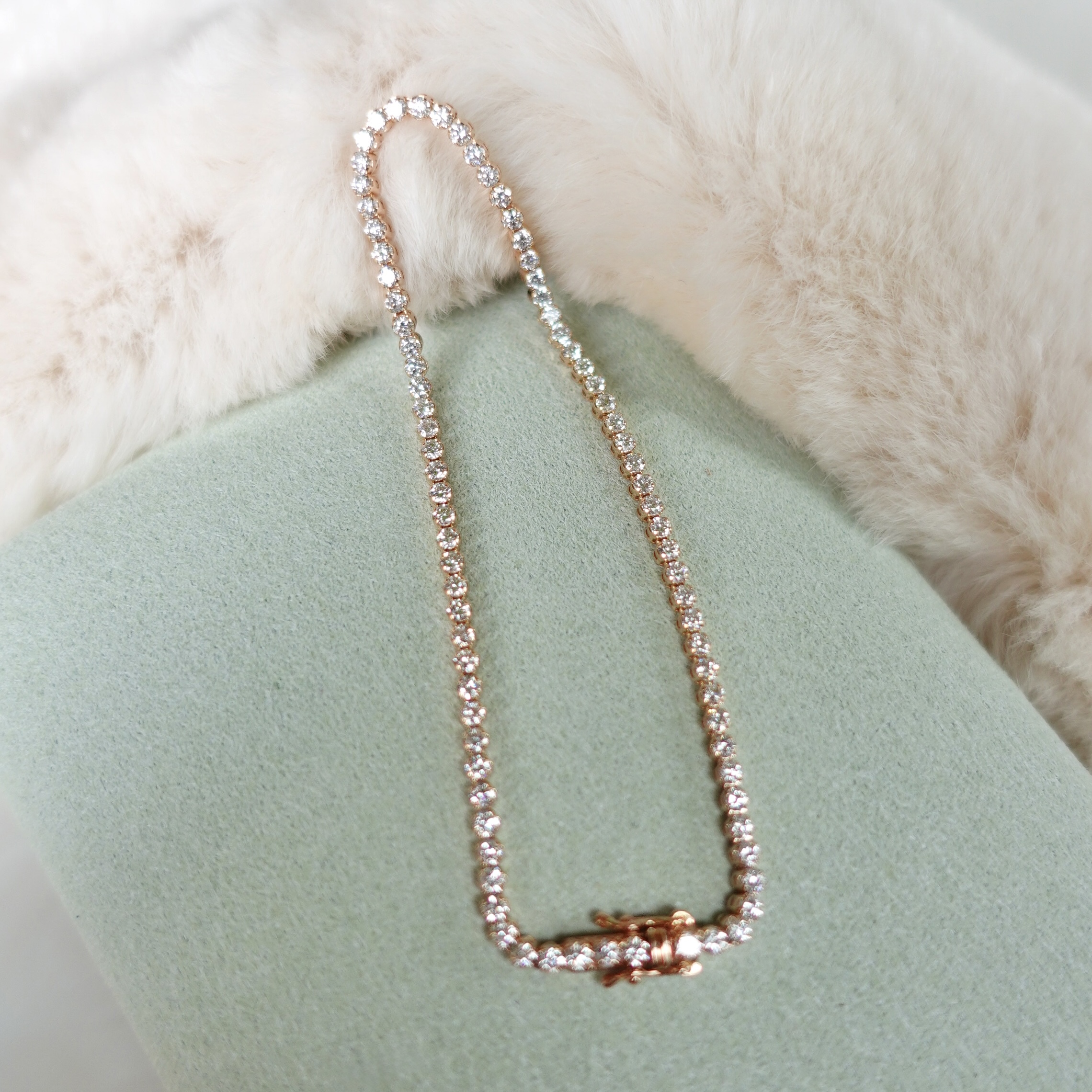 18K金鑲嵌混身天然鑽石軟手鏈 (1.8mm) - Paper Chain