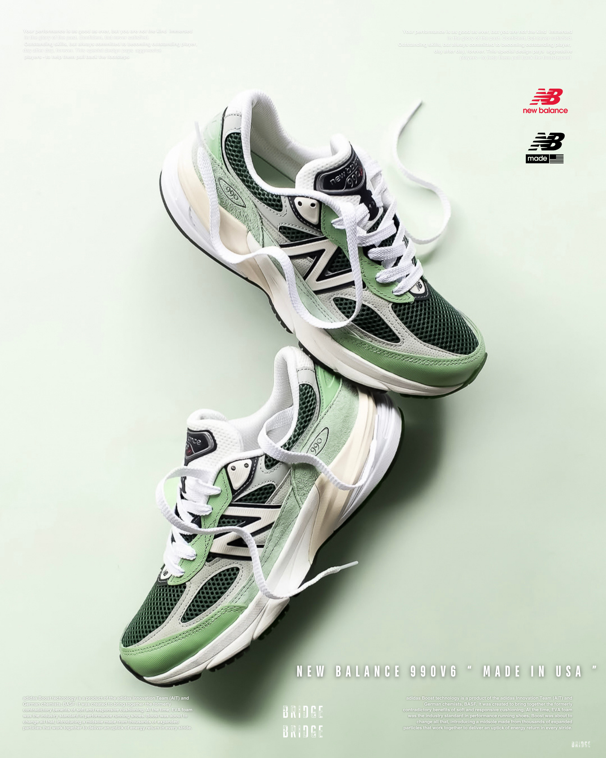 『夏日特殊色限定』美製NB 990V6 牛油果綠