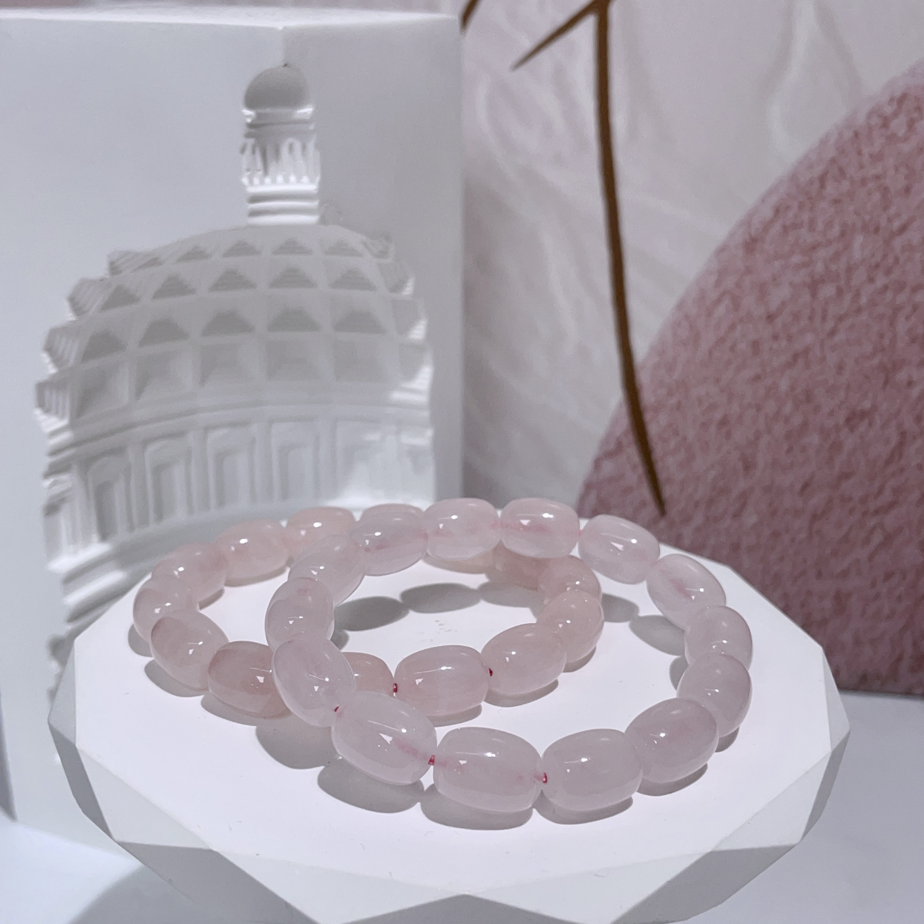 粉晶桶珠手串 10mm