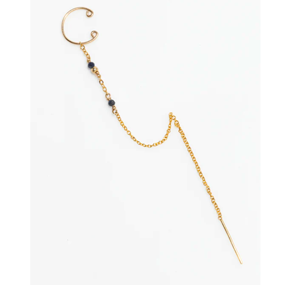 1YA0326-203 [YAY PARIS] Celestial Chain Earring Sapphire Laminated Gold #24SSC-340incl123 (EU)