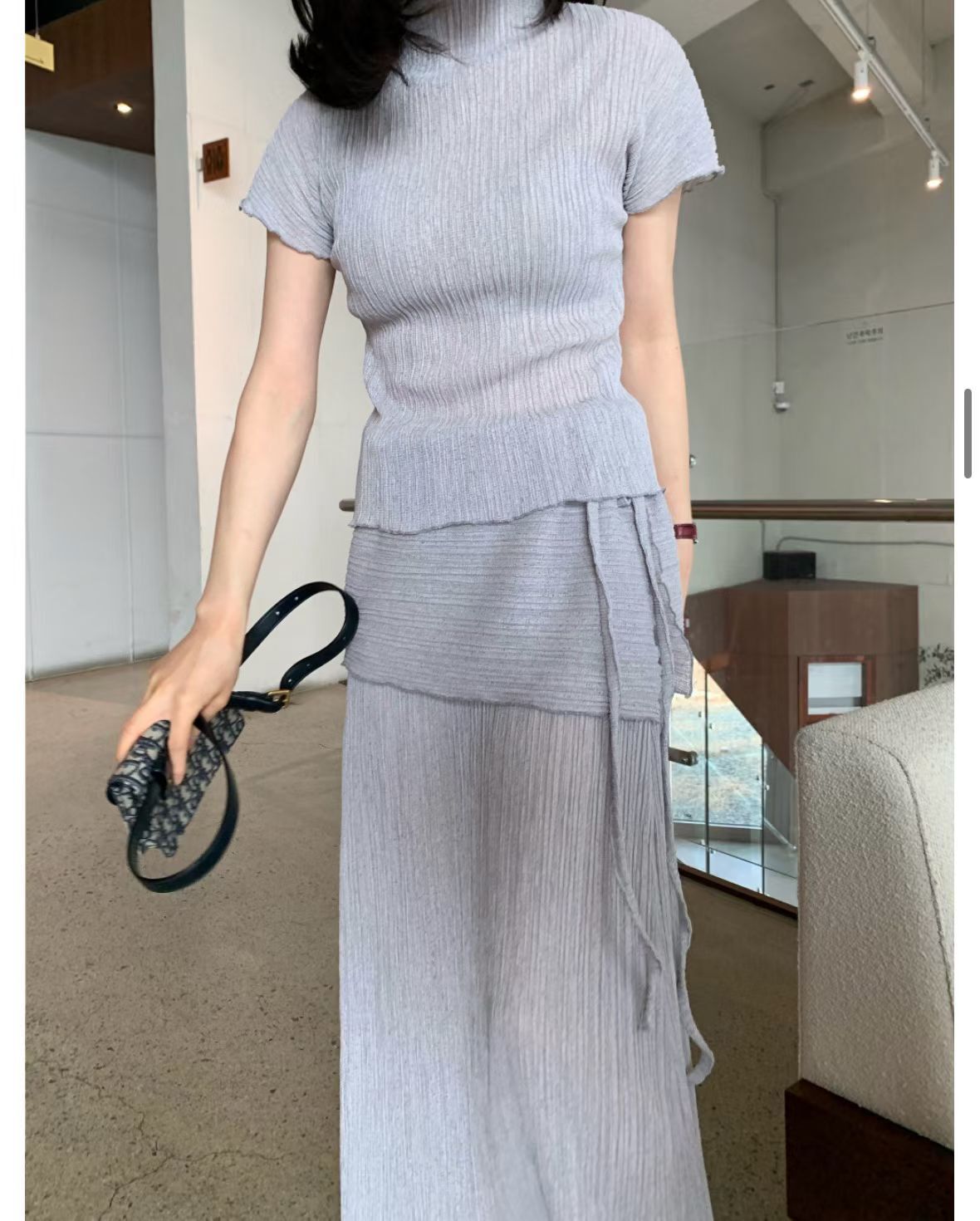 AF6043 彈性樹紋長裙