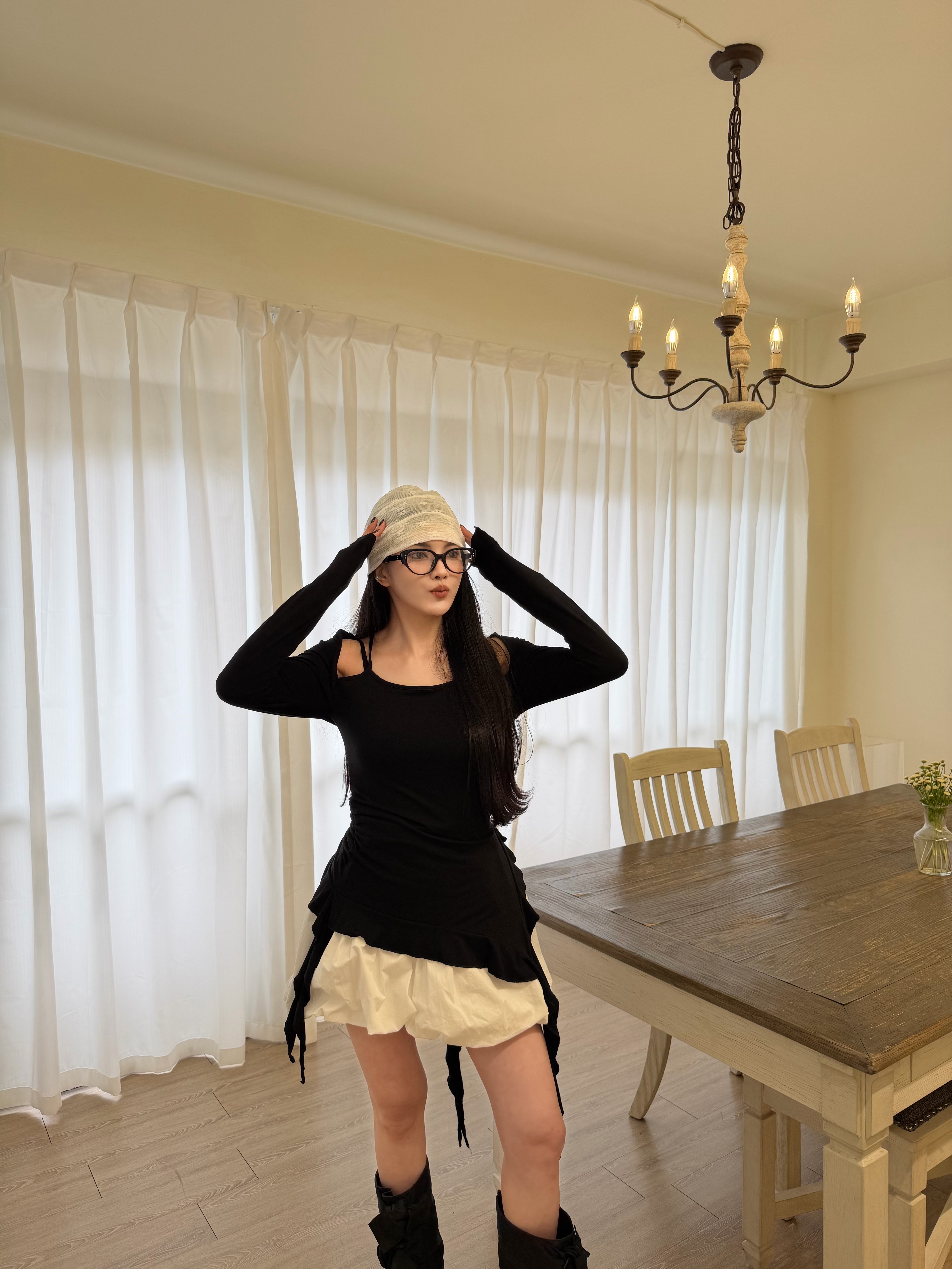 【現貨】 A19 高腰花苞百褶澎澎裙