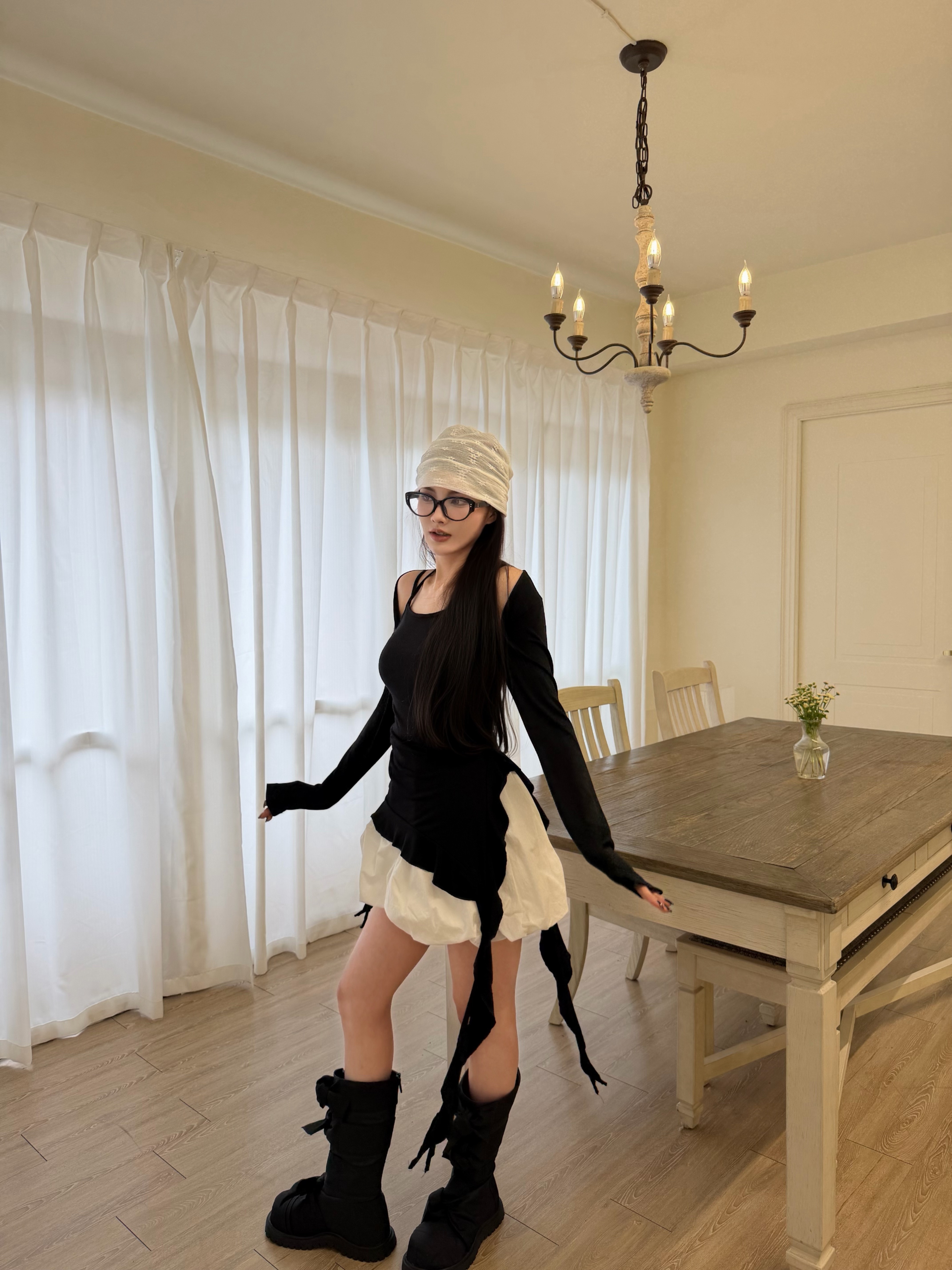 【現貨】 A19 高腰花苞百褶澎澎裙