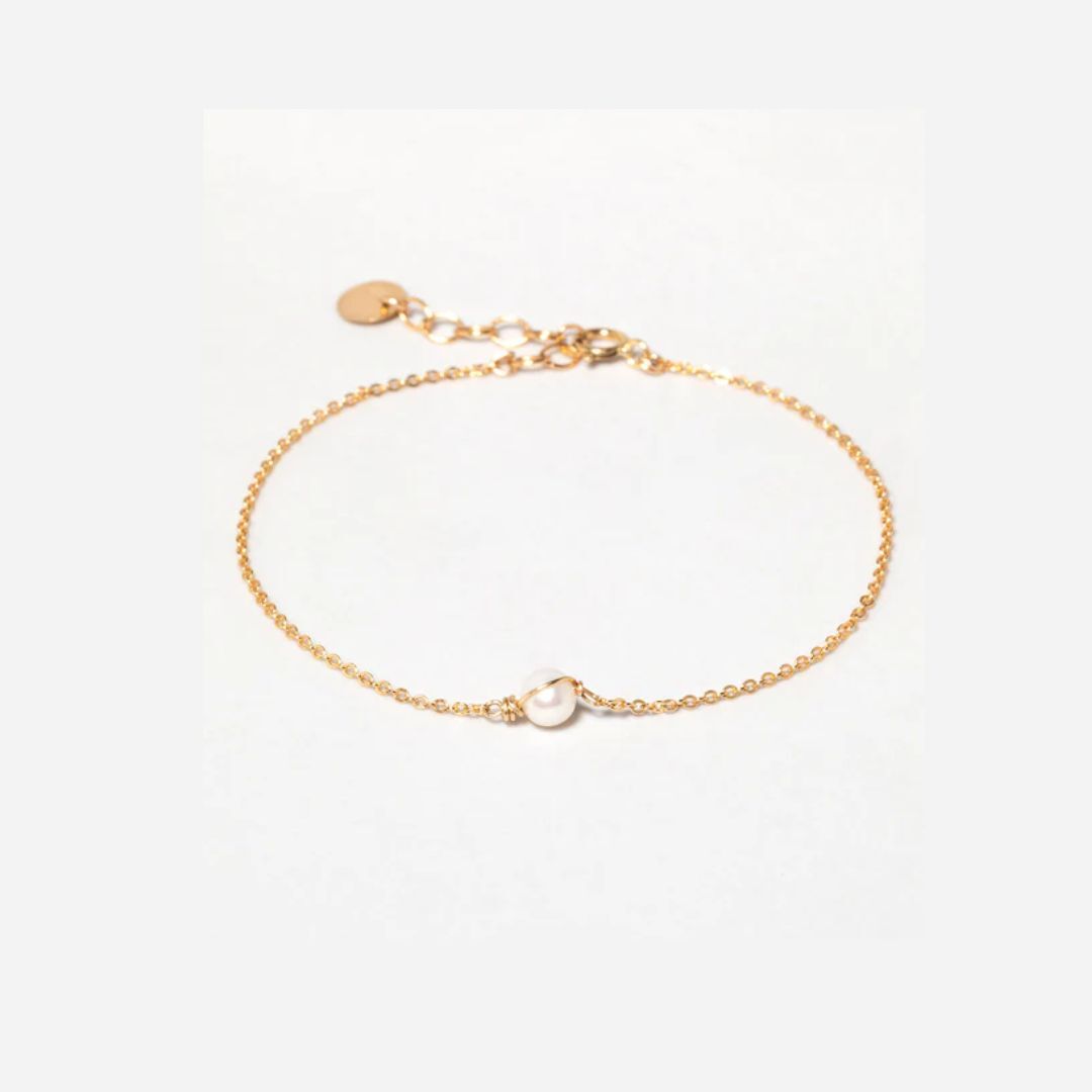 1YA0326-068 [YAY PARIS] Stella Bracelet - Cultured Pearl Gold #3stsi101 (EU)