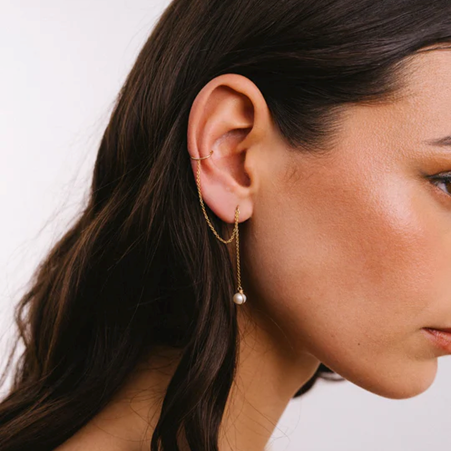 1YA0326-206 [YAY PARIS] Stella Ear Cuff Cultured Pearl Laminated Gold #24SSC-340pdst101 (EU)