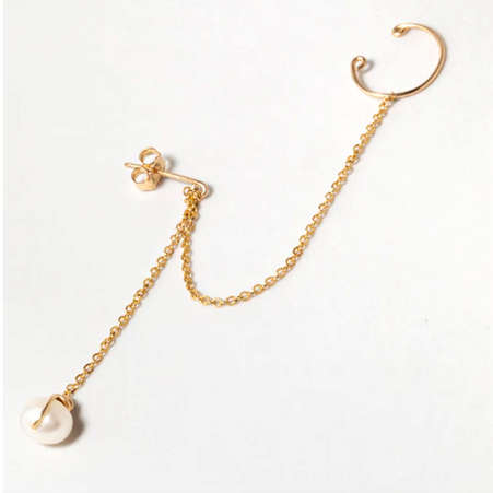 1YA0326-206 [YAY PARIS] Stella Ear Cuff Cultured Pearl Laminated Gold #24SSC-340pdst101 (EU)