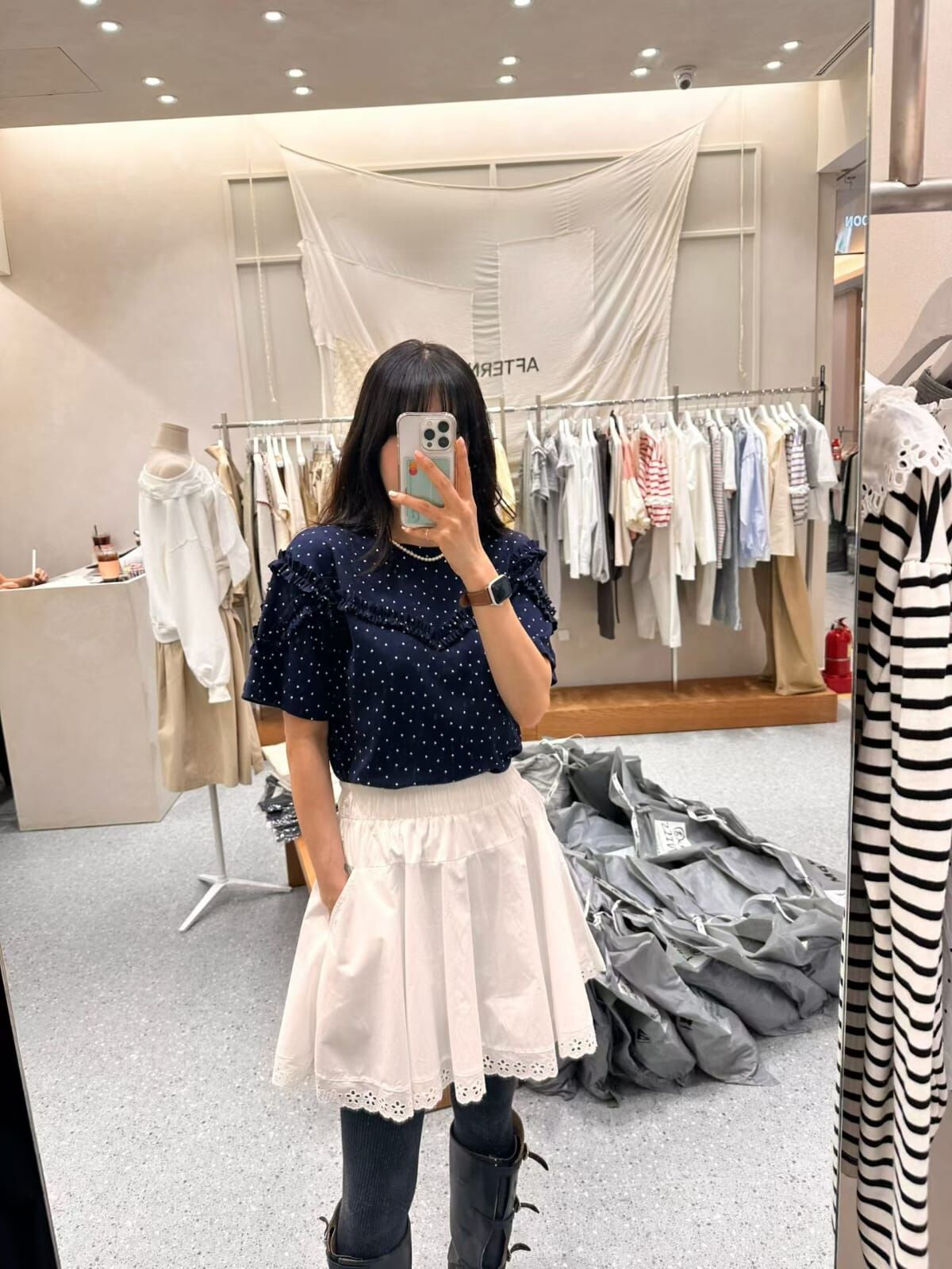 AF6016 愛心點點花邊T