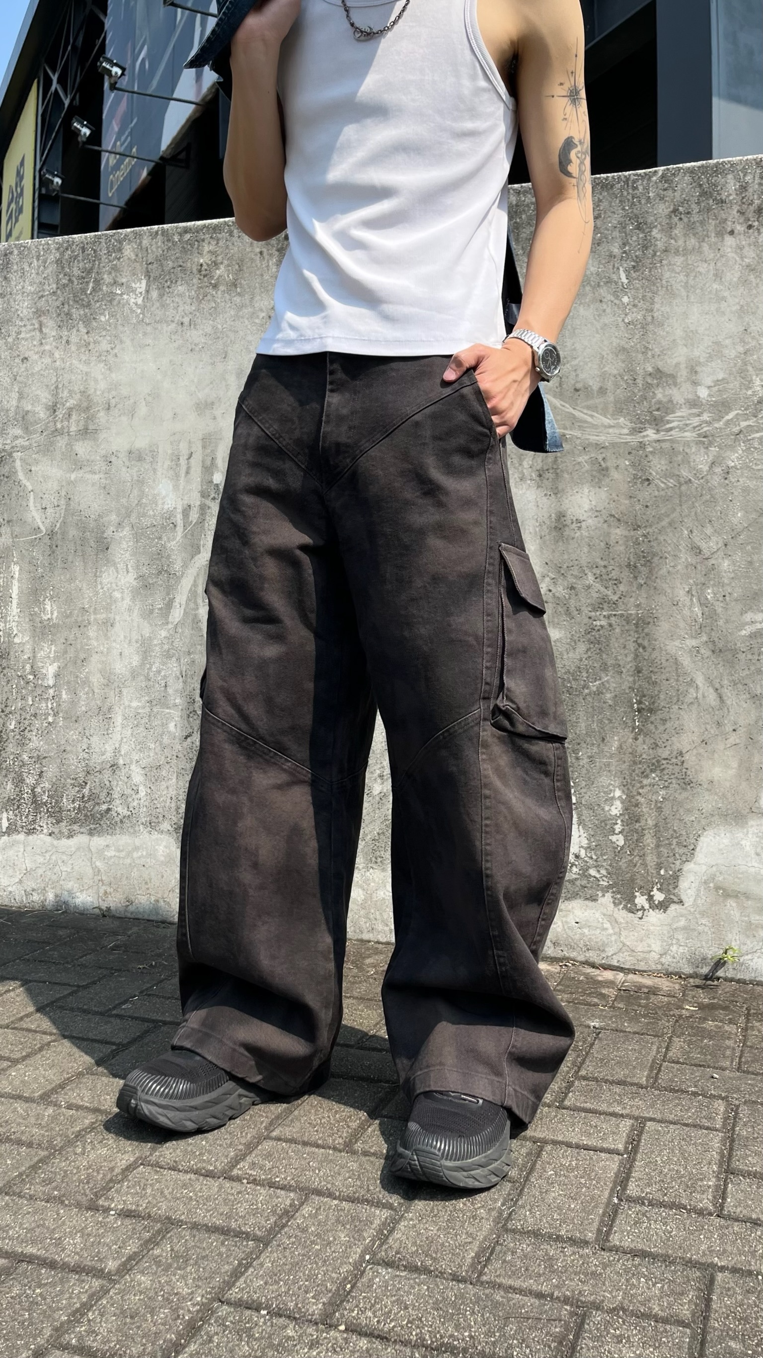 雲霧迷彩彎刀寬褲