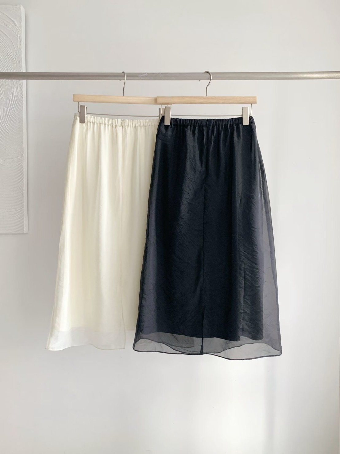 韓國浪漫雙層半身紗裙