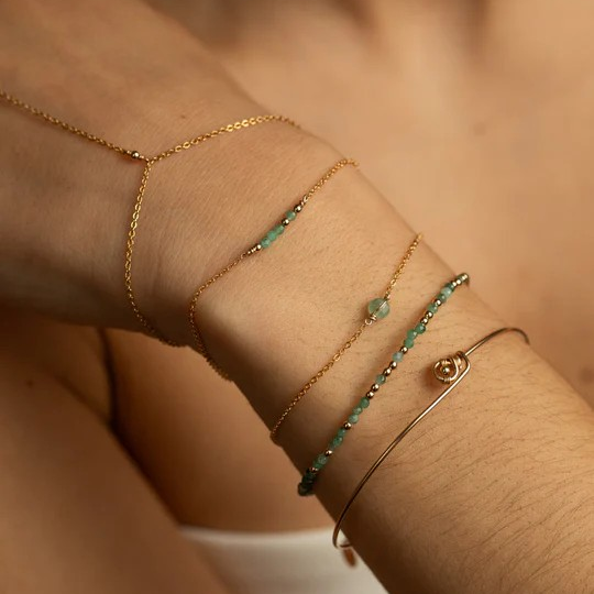 1YA0326-074 [YAY PARIS] Thea Bracelet - Emerald Gold #24SSC-200emth147 (EU)