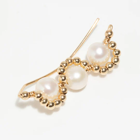 1YA0326-210 [YAY PARIS] Climber Gaia Cultured Pearl Laminated Gold #304logr101 (EU)