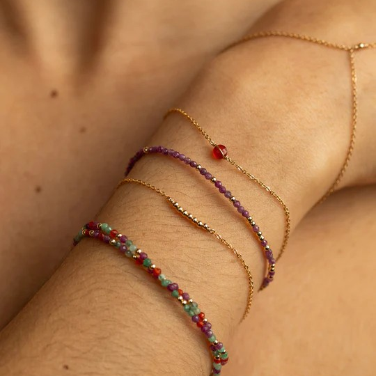 1YA0326-076 [YAY PARIS] Beaded Thea Bracelet Gold #24SSC-200emth100 (EU)