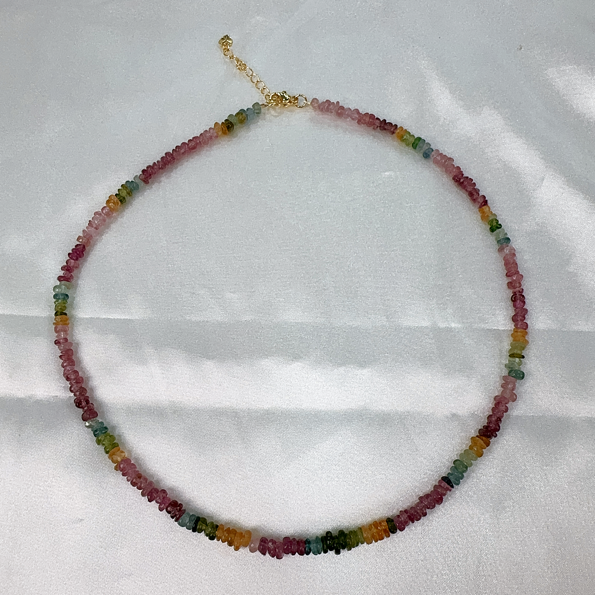 (CE1) 彩虹碧璽隨型項鍊（合金） - #水晶 #2503S