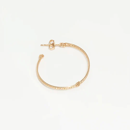 1YA0326-212 [YAY PARIS] Large Diamond Hoop Earrings Laminated Gold #22AHC-301trdigd100 (EU)