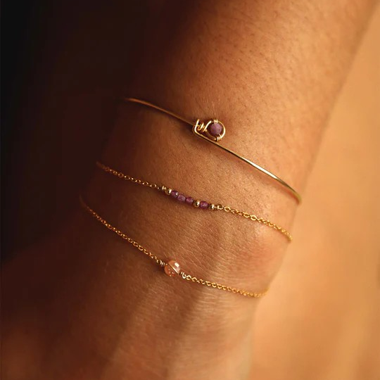1YA0326-078 [YAY PARIS] Thea Bracelet - Ruby Gold #24SUK-200emth130 (EU)