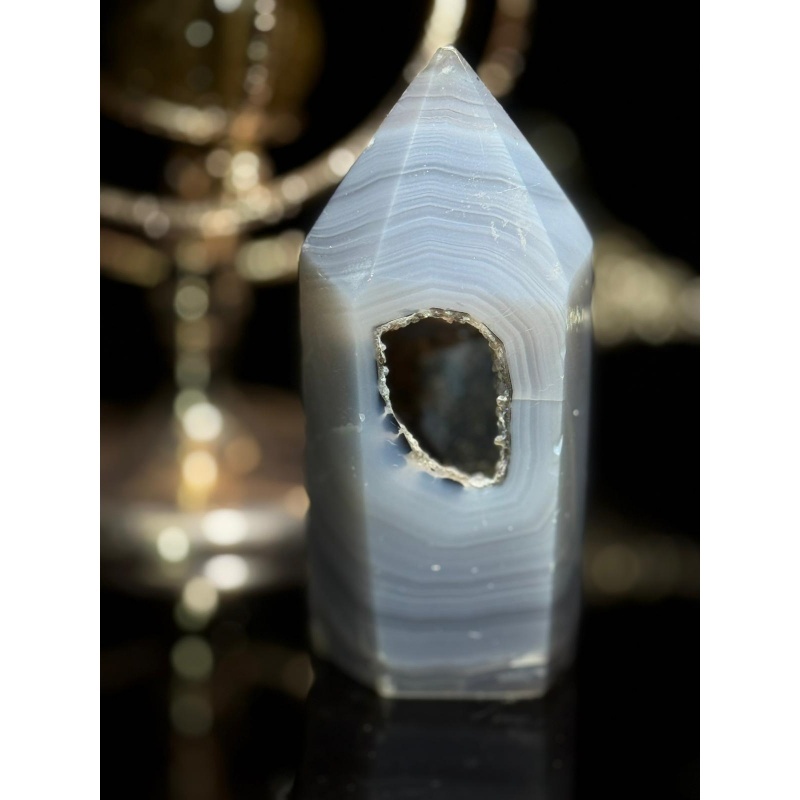 HKCG0327-018 能量瑪瑙洞屋 稀有藍色43mmx100mm (A18)