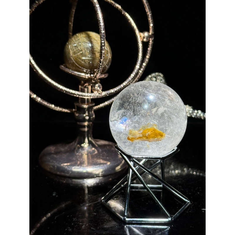 HKCG0327-039 黃幽膠花水晶 50mm (A39)