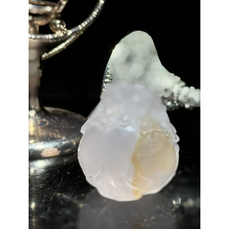 HKCG0327-065 冰種粉水晶共生黃膠花龍龜 (A65)