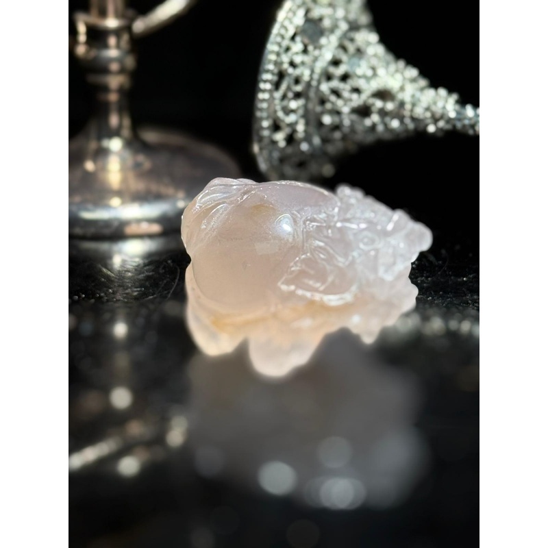 HKCG0327-066 冰種粉水晶共生黃膠花龍龜 (A66)