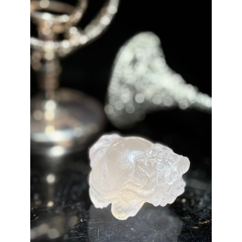 HKCG0327-067 冰種粉水晶共生黃膠花龍龜 (A67)