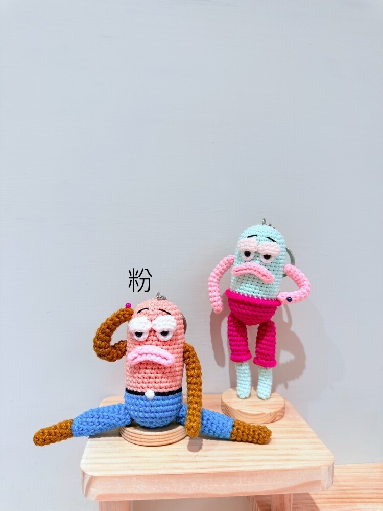 『粉色』瘦瘦比奇堡居民吊飾-3號(身體顏色為主)