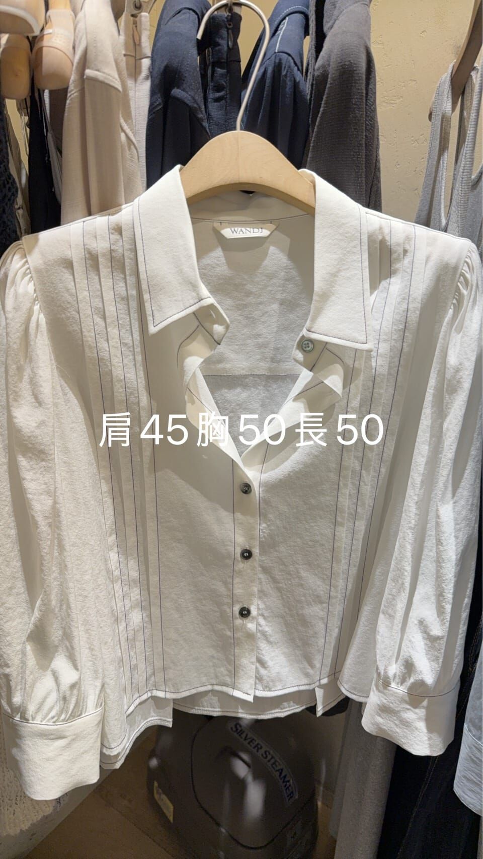 WJ6045 明綫直紋翻領排扣上衣