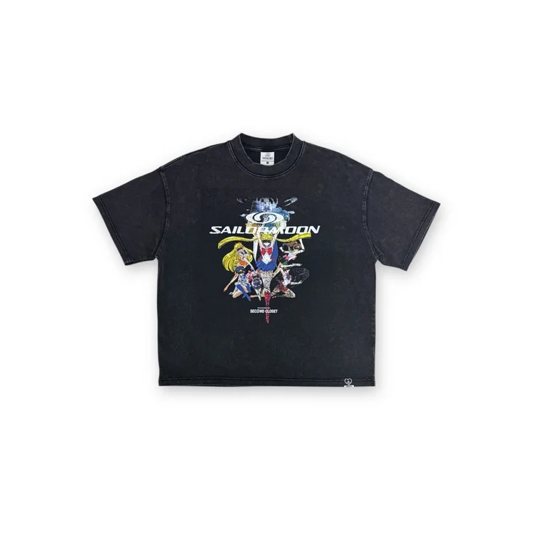 2nd Closet "Sailormoon" Washed Boxy T-shirt - BLACK | TE10