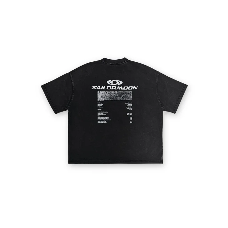 2nd Closet "Sailormoon" Washed Boxy T-shirt - BLACK | TE10
