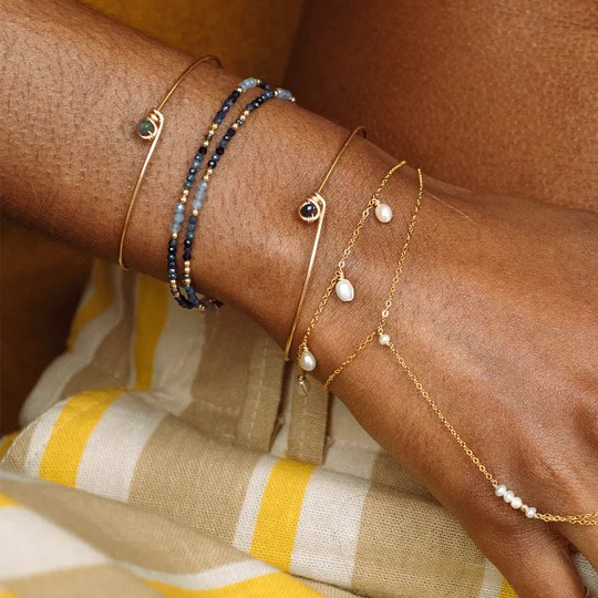 1YA0326-080 [YAY PARIS] Faraya Bracelet - Cultured Pearls Gold #23SSC-200ppen101 (EU)