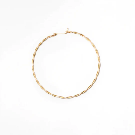 1YA0326-213 [YAY PARIS] Large Twisted Hoop Earrings Laminated Gold #23AHC-301sitomx100 (EU)