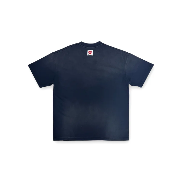 2nd Closet "Facetime" Snow White Washed T-shirt - NAVY | TE07