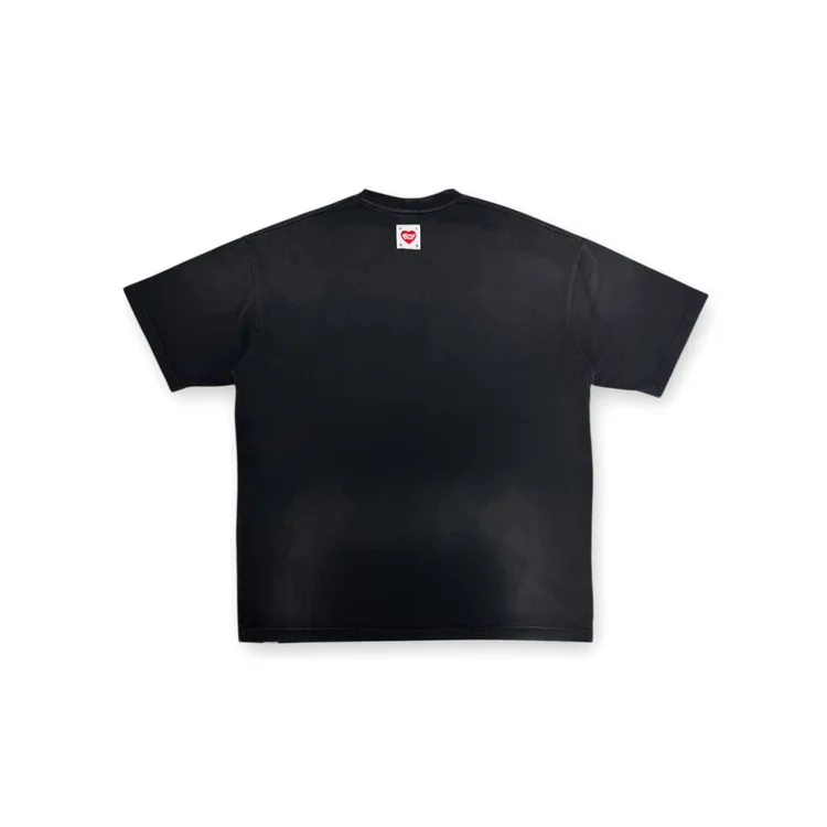 2nd Closet "Facetime" Snow White Washed T-shirt - BLACK | TE07