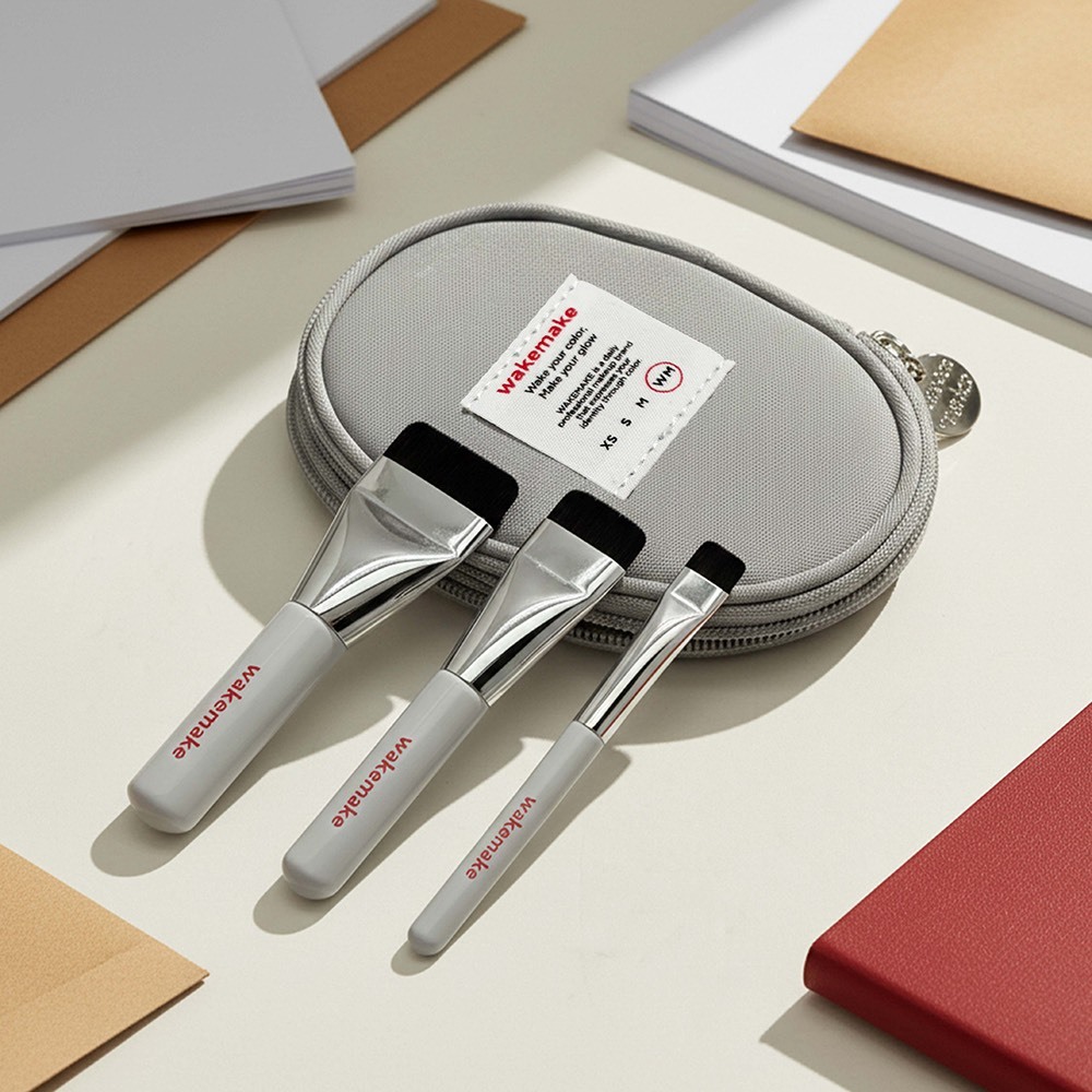 <限時開團⚡️> 🇰🇷Wakemake-隨身ㄧ字粉底刷三件組 贈收納袋