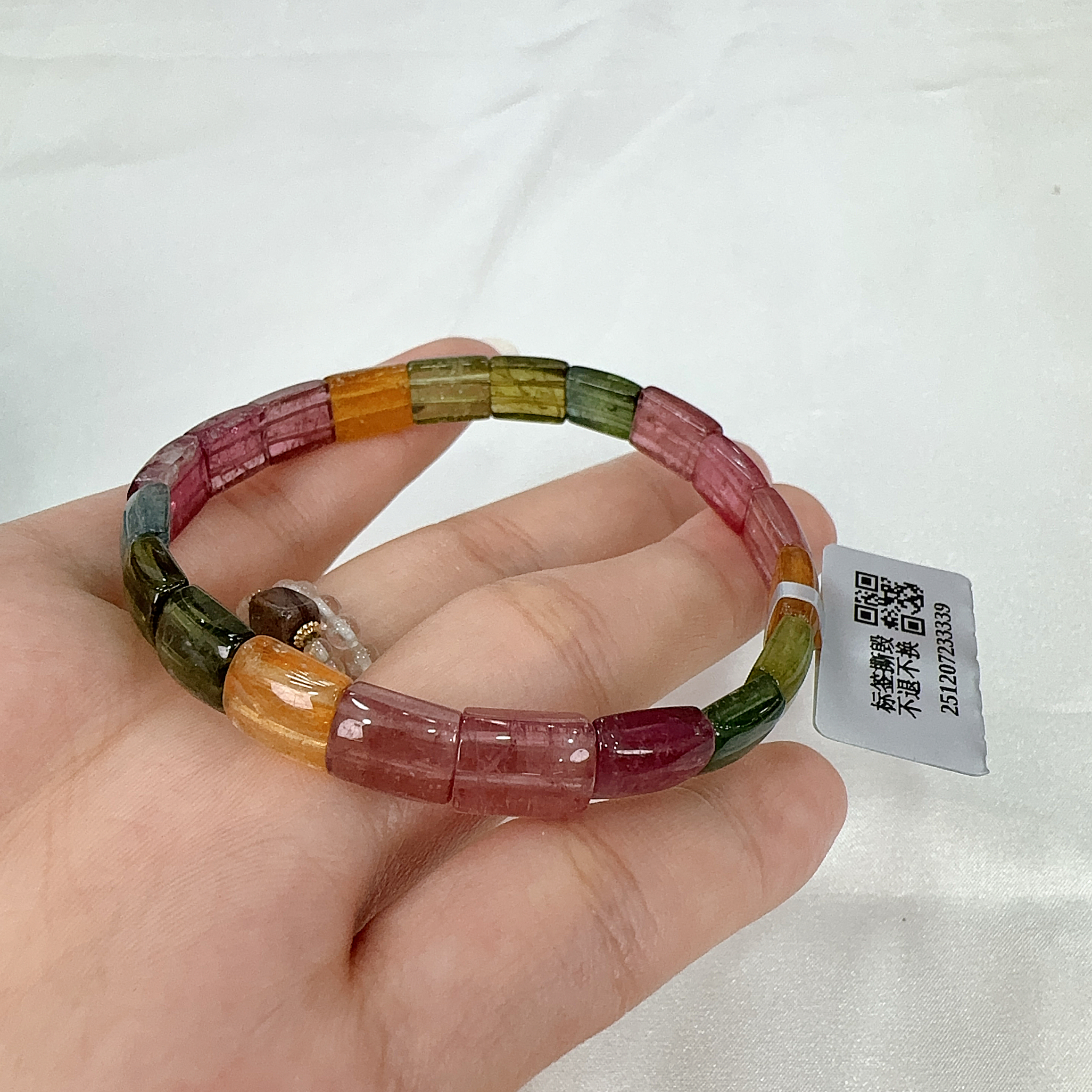 (CN1) 艷色碧璽手鐲牌7m+- #水晶 #2503S