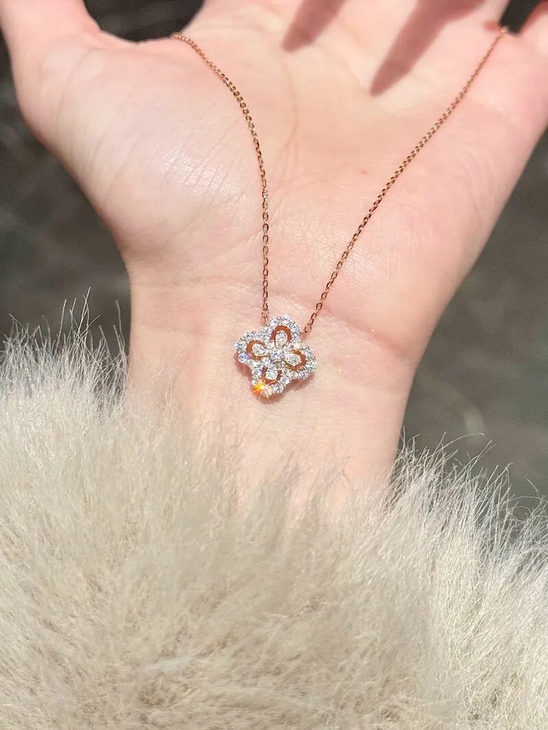 KADER 鏤空 幸運草 項鍊 三色