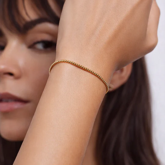 1YA0326-085 [YAY PARIS] Beaded Queen Bracelet Rolled Gold #23SSC-201siqu100 (EU)