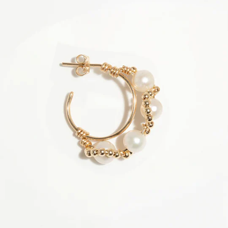 1YA0326-216 [YAY PARIS] Mira Creole Earrings Cultured Pearl Laminated Gold #301tpvamx101 (EU)