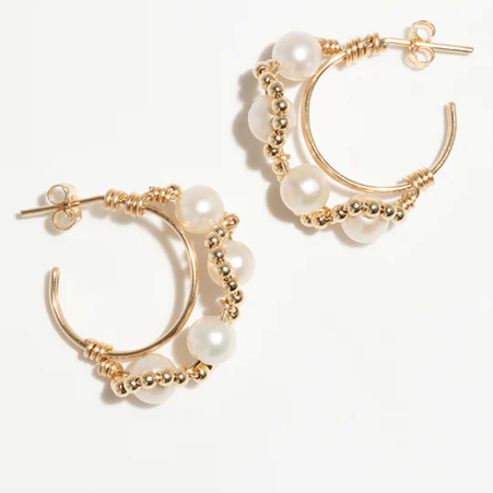 1YA0326-216 [YAY PARIS] Mira Creole Earrings Cultured Pearl Laminated Gold #301tpvamx101 (EU)
