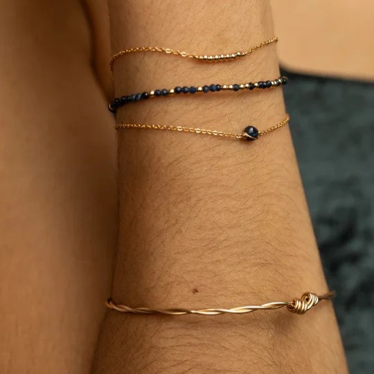 1YA0326-087 [YAY PARIS] Queen Bracelet - Sapphire Gold #22CSB-201siqu123 (EU)