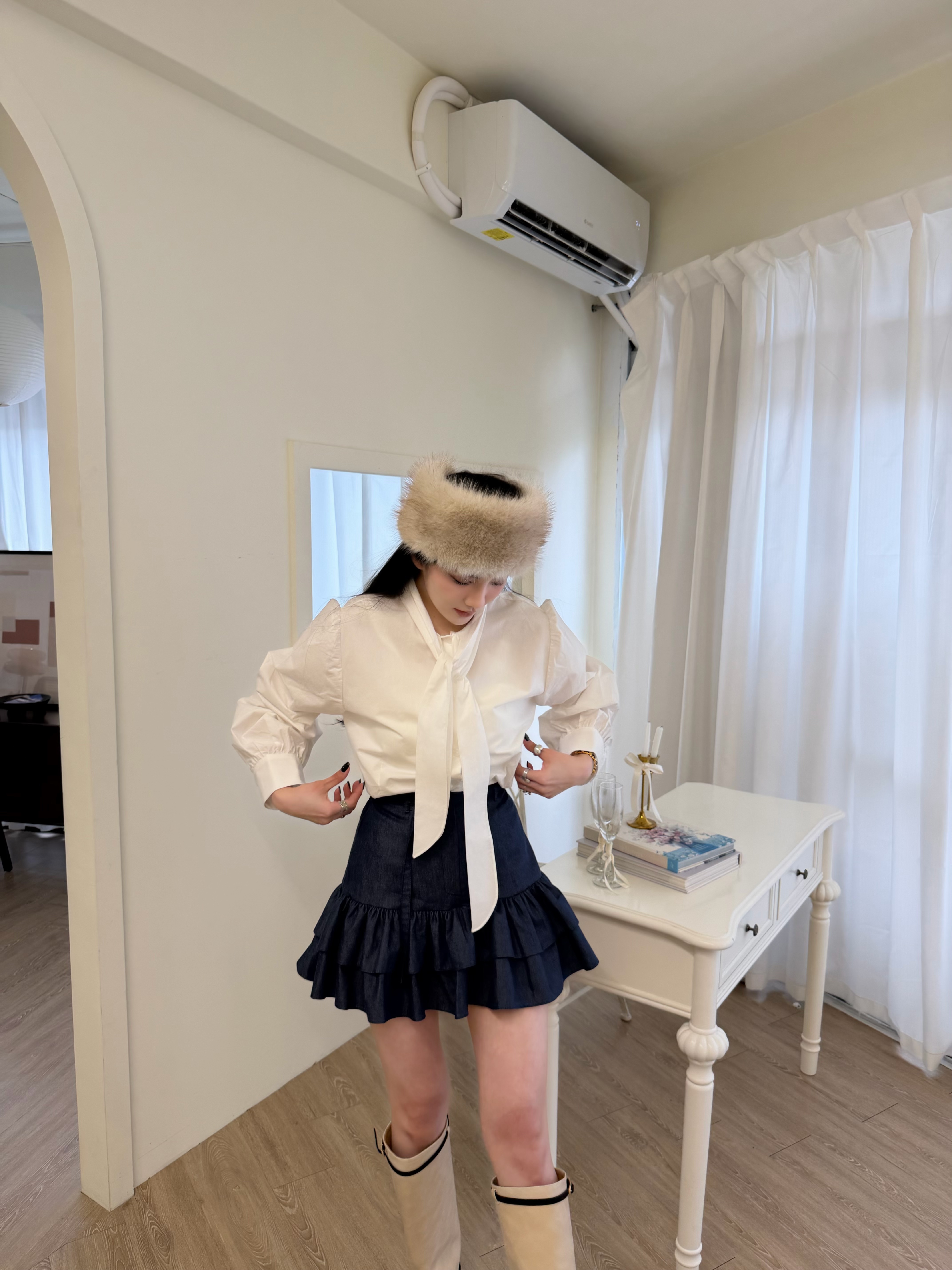 【現貨】 A11 領口綁帶襯衫