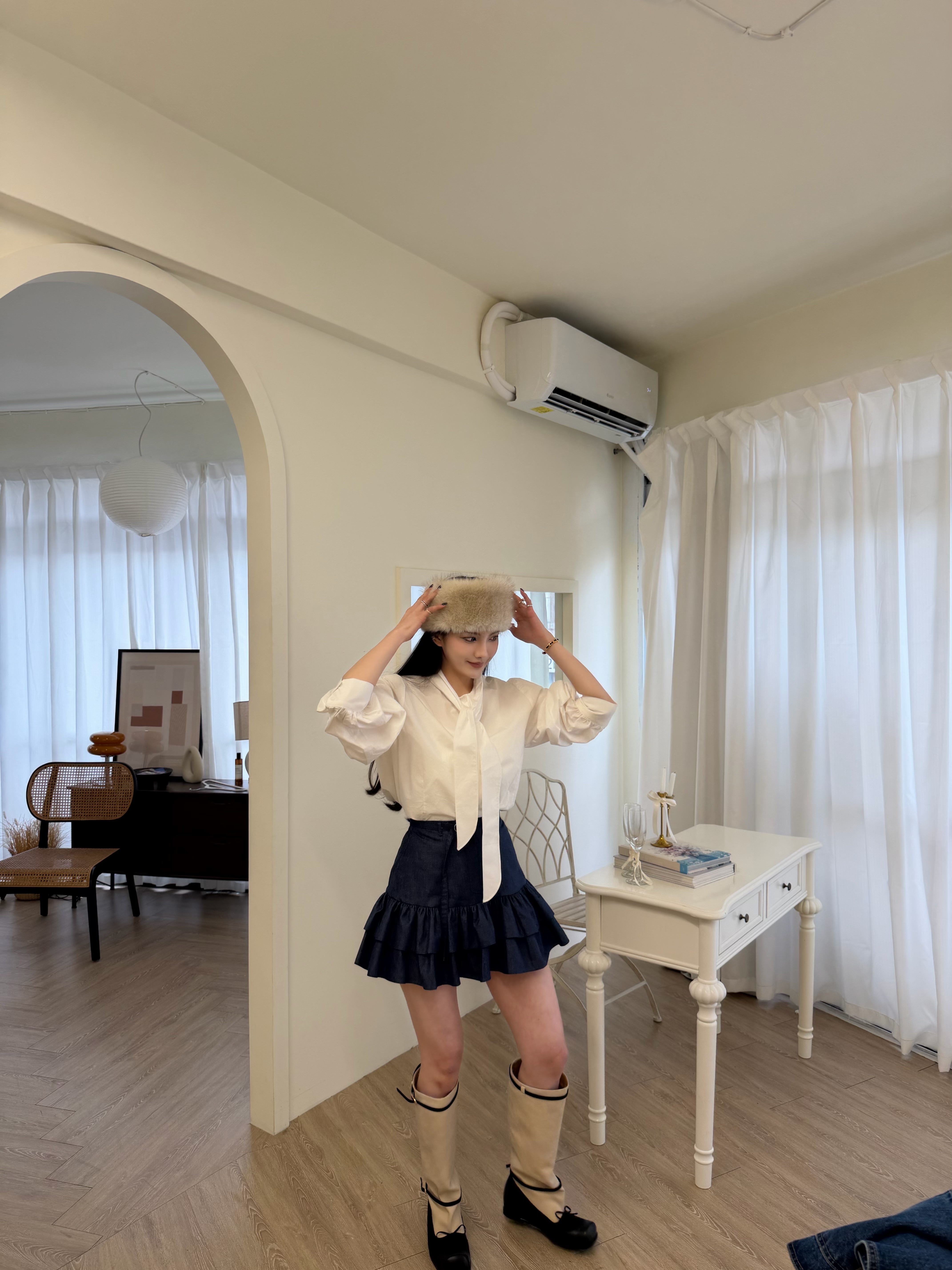 【現貨】 A11 領口綁帶襯衫