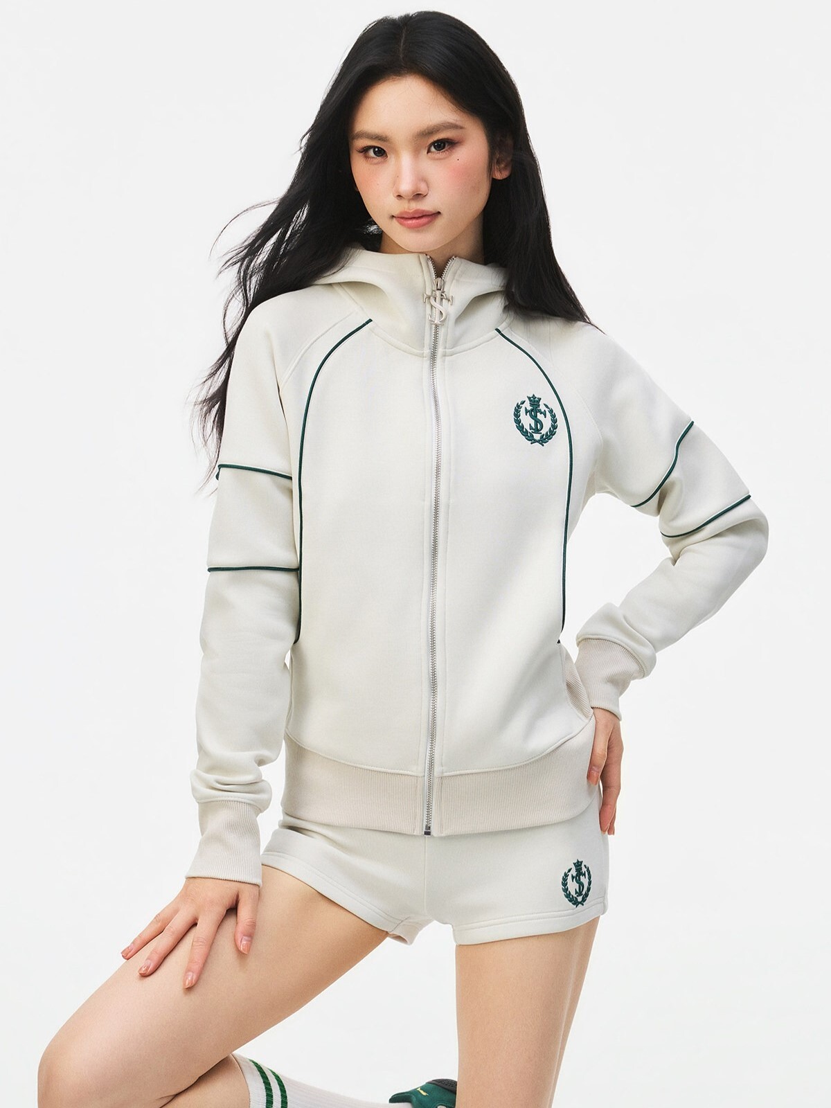 STK SmallTownKid 網球系列 胸前Logo 沙漏分割 休閒復古 連帽外套