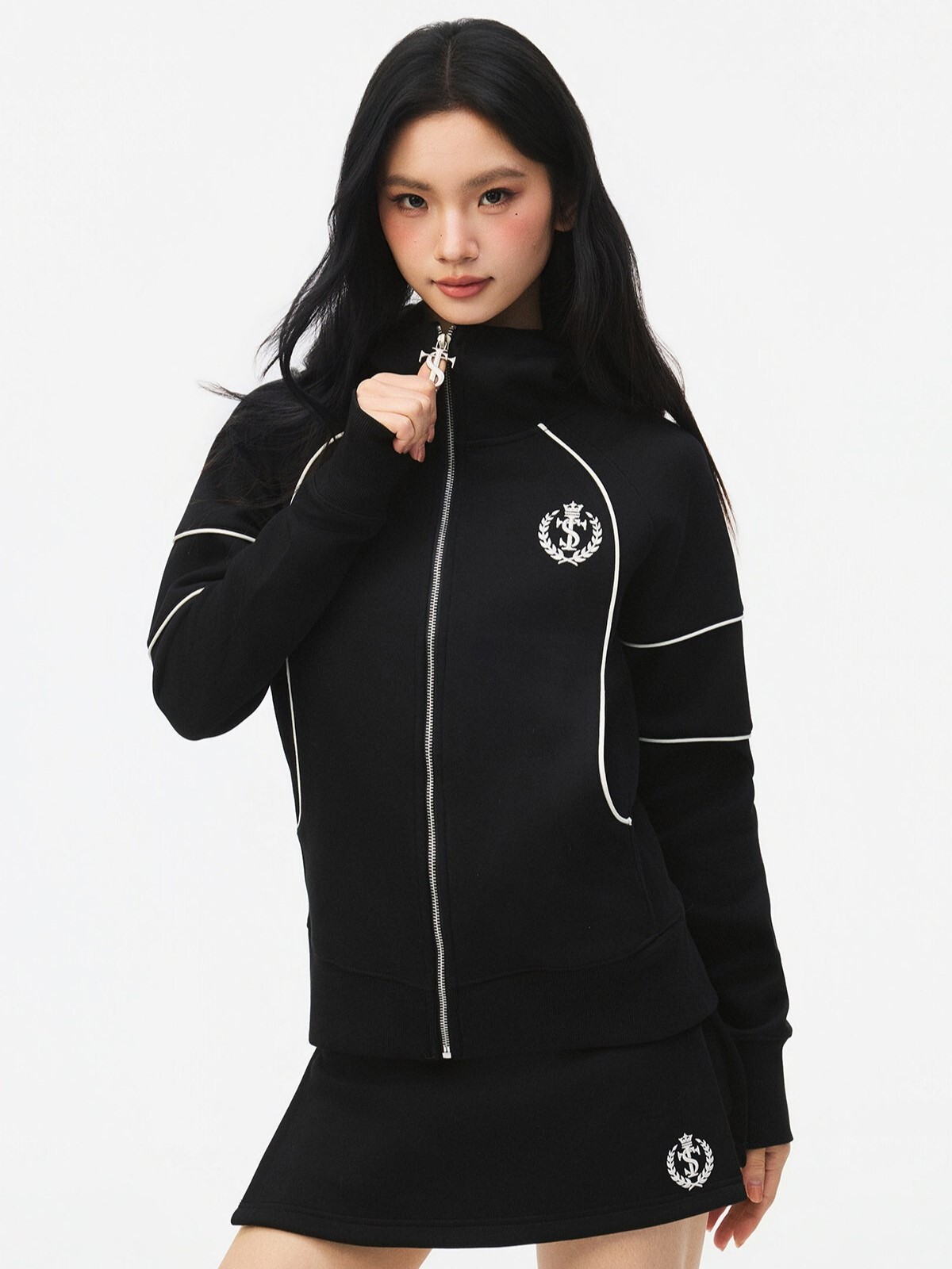 STK SmallTownKid 網球系列 胸前Logo 沙漏分割 休閒復古 連帽外套