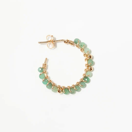 1YA0326-218 [YAY PARIS] Frida Creole Mediums Emerald Laminated Gold #24SSC-301tpfrmy147 (EU)