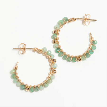 1YA0326-218 [YAY PARIS] Frida Creole Mediums Emerald Laminated Gold #24SSC-301tpfrmy147 (EU)