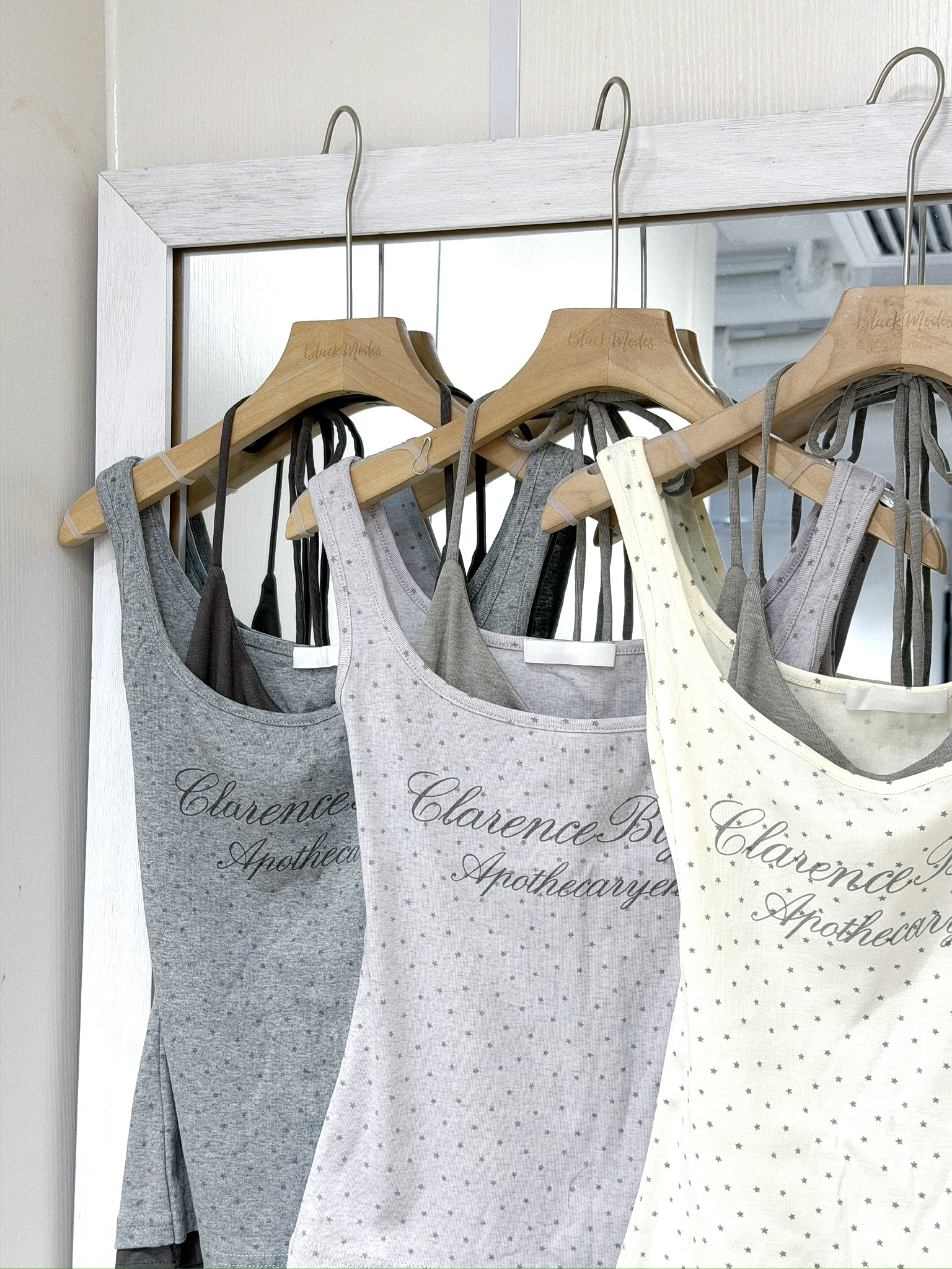 V0175｜低調系暗星星點掛頸假兩件背心✮⋆˙