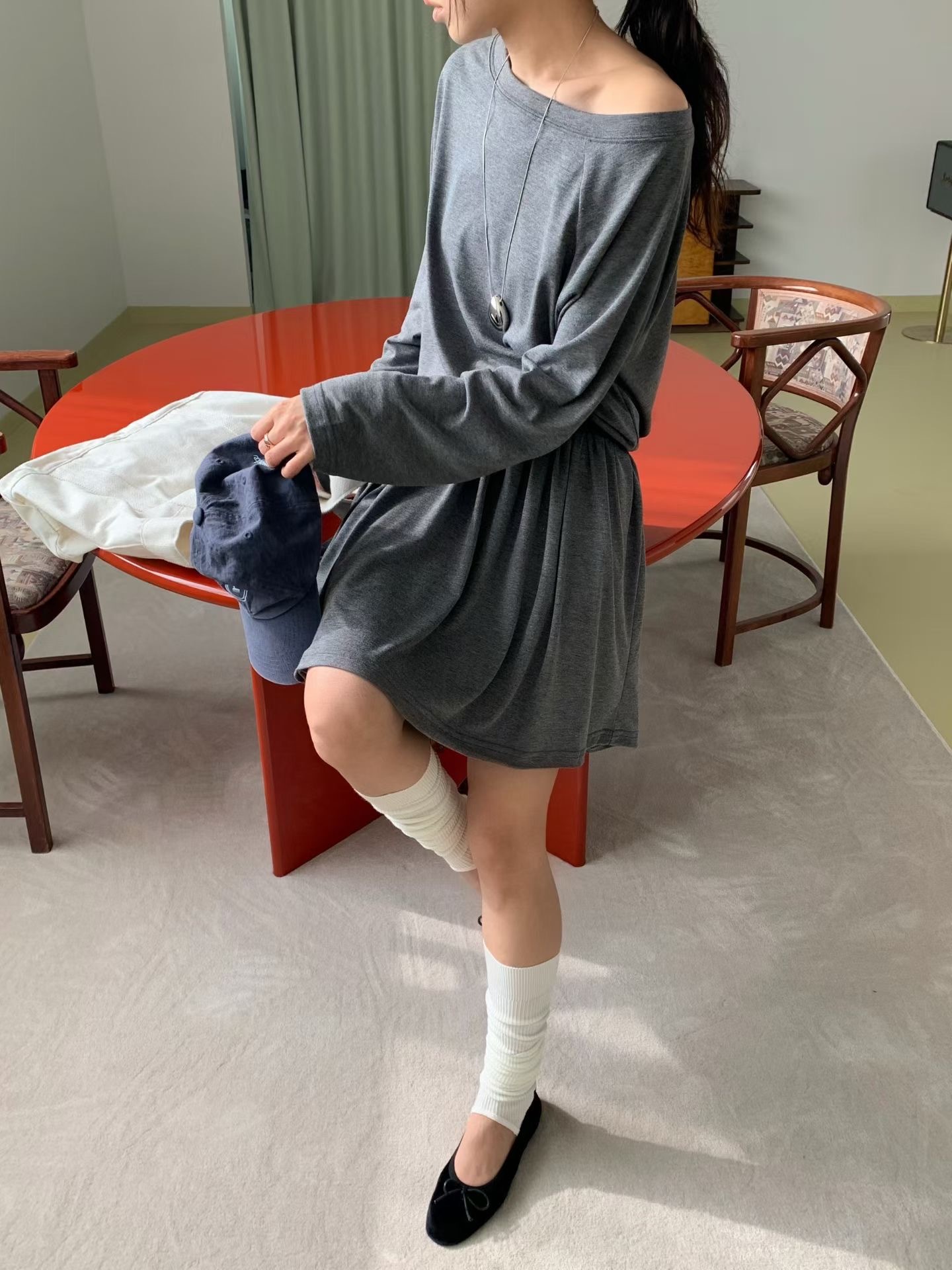 #228N723 Amazing! 軟軟的斜肩棉感Ops