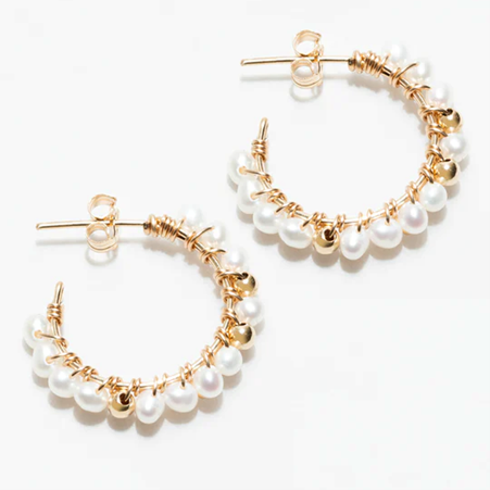 1YA0326-222 [YAY PARIS] Frida Creole Earrings Cultured Pearl Laminated Gold #301tpfrmy101 (EU)