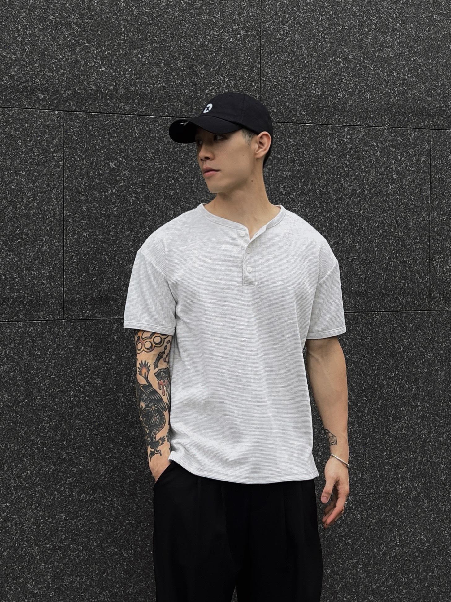 [1atm] 鋼扣-紐紋手環