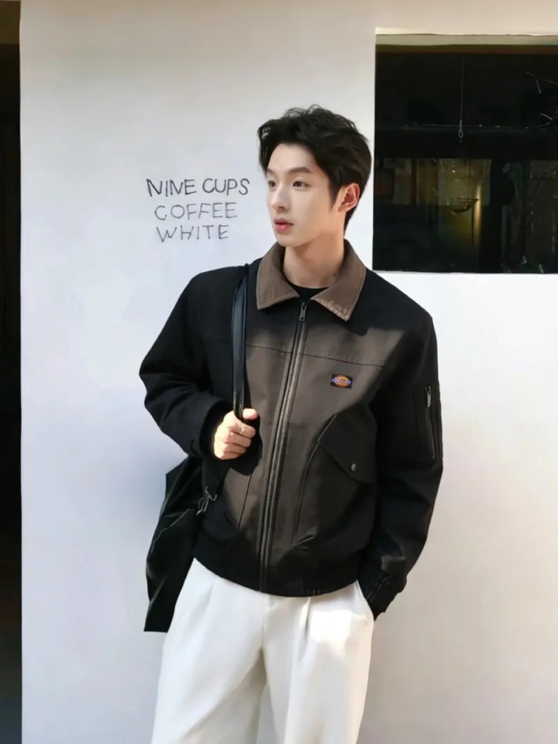 DICKIES 美式復古 巴恩風 撞色拼接 翻領 燈芯絨外套